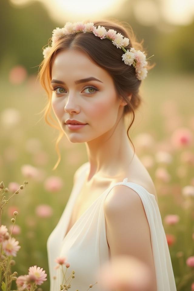 Florales Portrait einer Braut